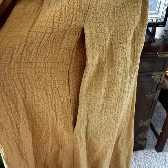 Calvin Klein Mustard Yellow Belted Wrap Dress Size 4 - Picture 7 of 11